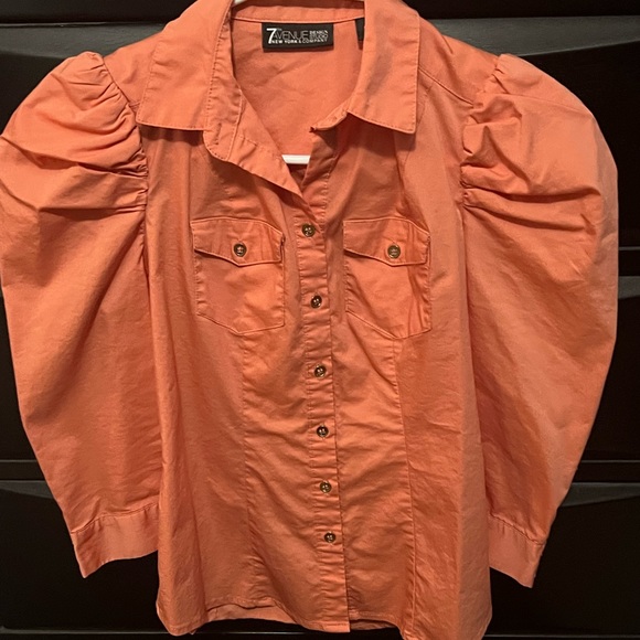 7th Avenue Design Studio New York and Company peach top XXSmall Petite - Picture 1 of 4